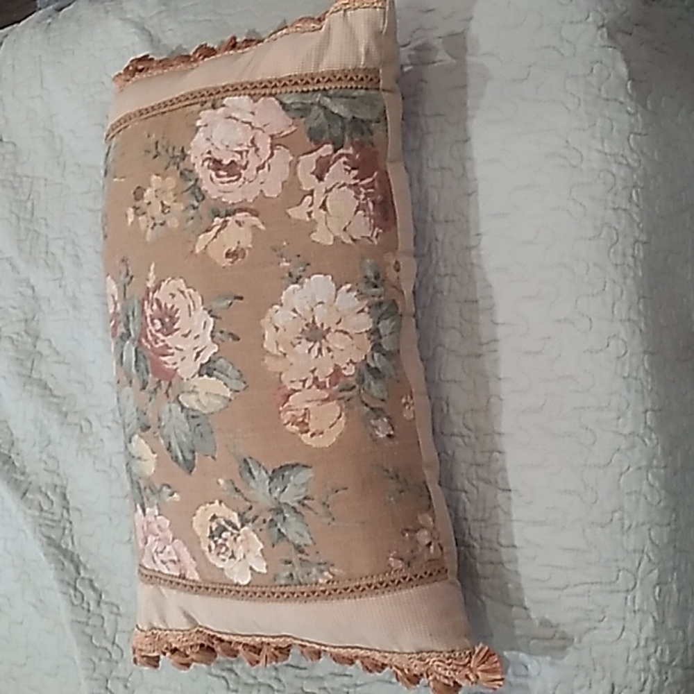 Fluffy throw pillow with tassels